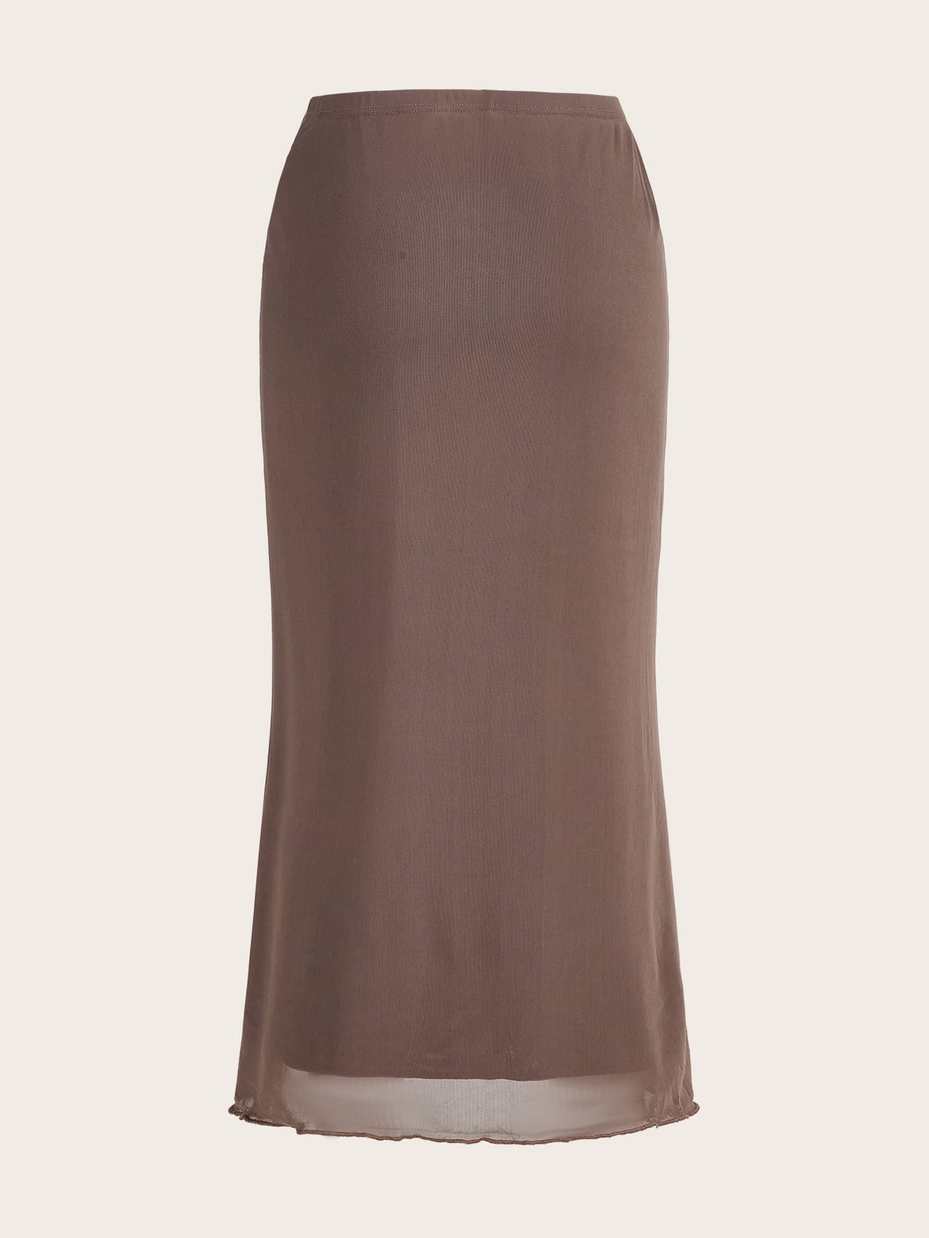 EZwear Solid Mesh Overlay Skirt