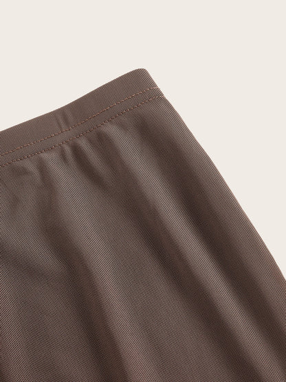 EZwear Solid Mesh Overlay Skirt