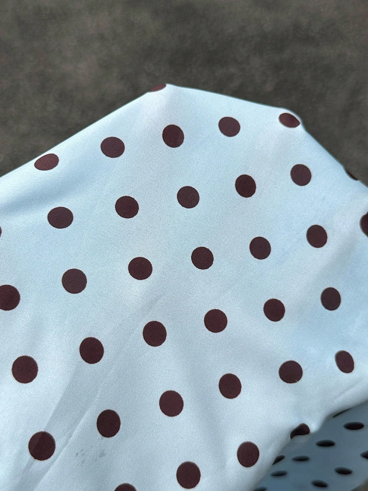 EZwear Summer Blue Polka Dot Shirred Waist Short Sleeve Blouse For Women,Summer Top