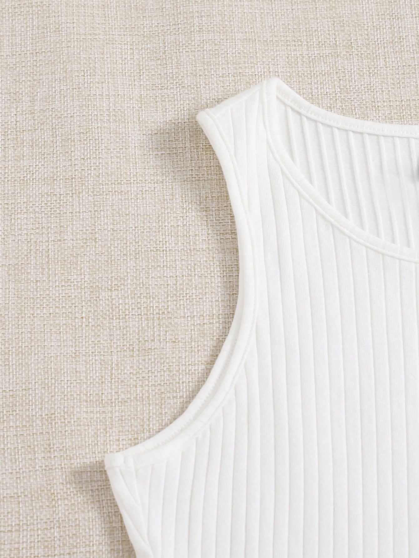 EZwear Summer Outfits Solid Rib Knit Tank Top