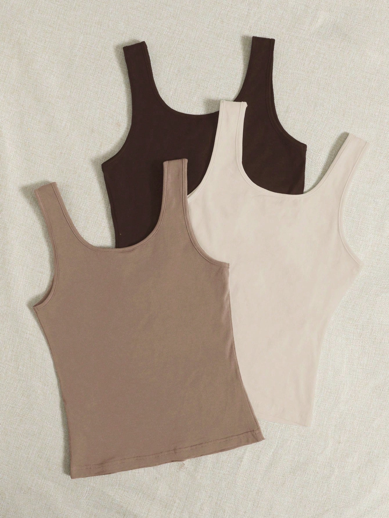 EZwear Summers 3pcs Solid Tank Top, Summer Women Casual Cotton Basic