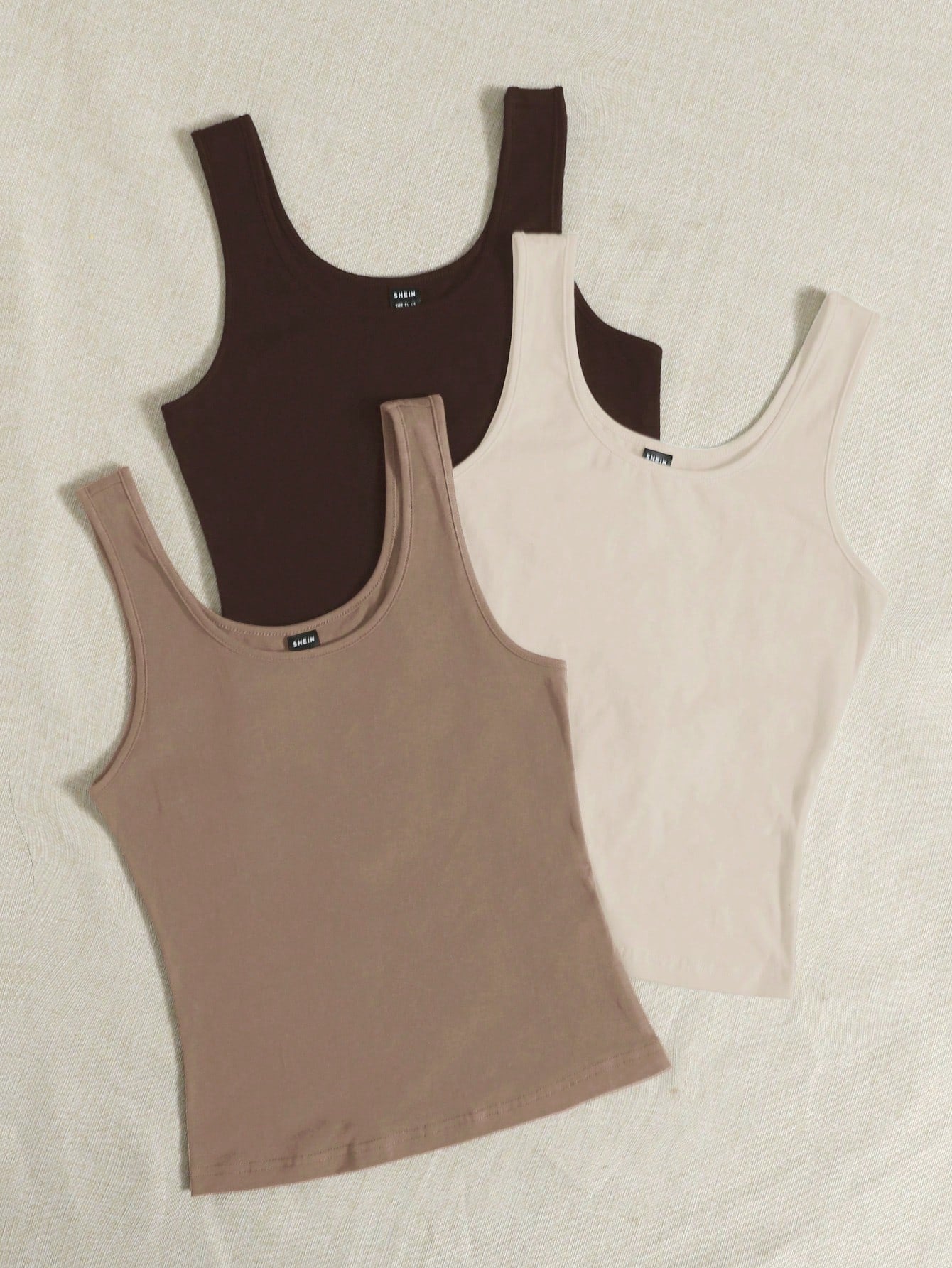 EZwear Summers 3pcs Solid Tank Top, Summer Women Casual Cotton Basic