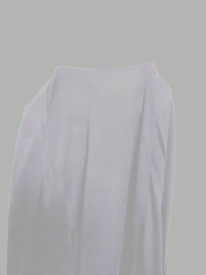 EZwear White Long Casual Halter Top, Suitable For Women In Summer, Slim Fit