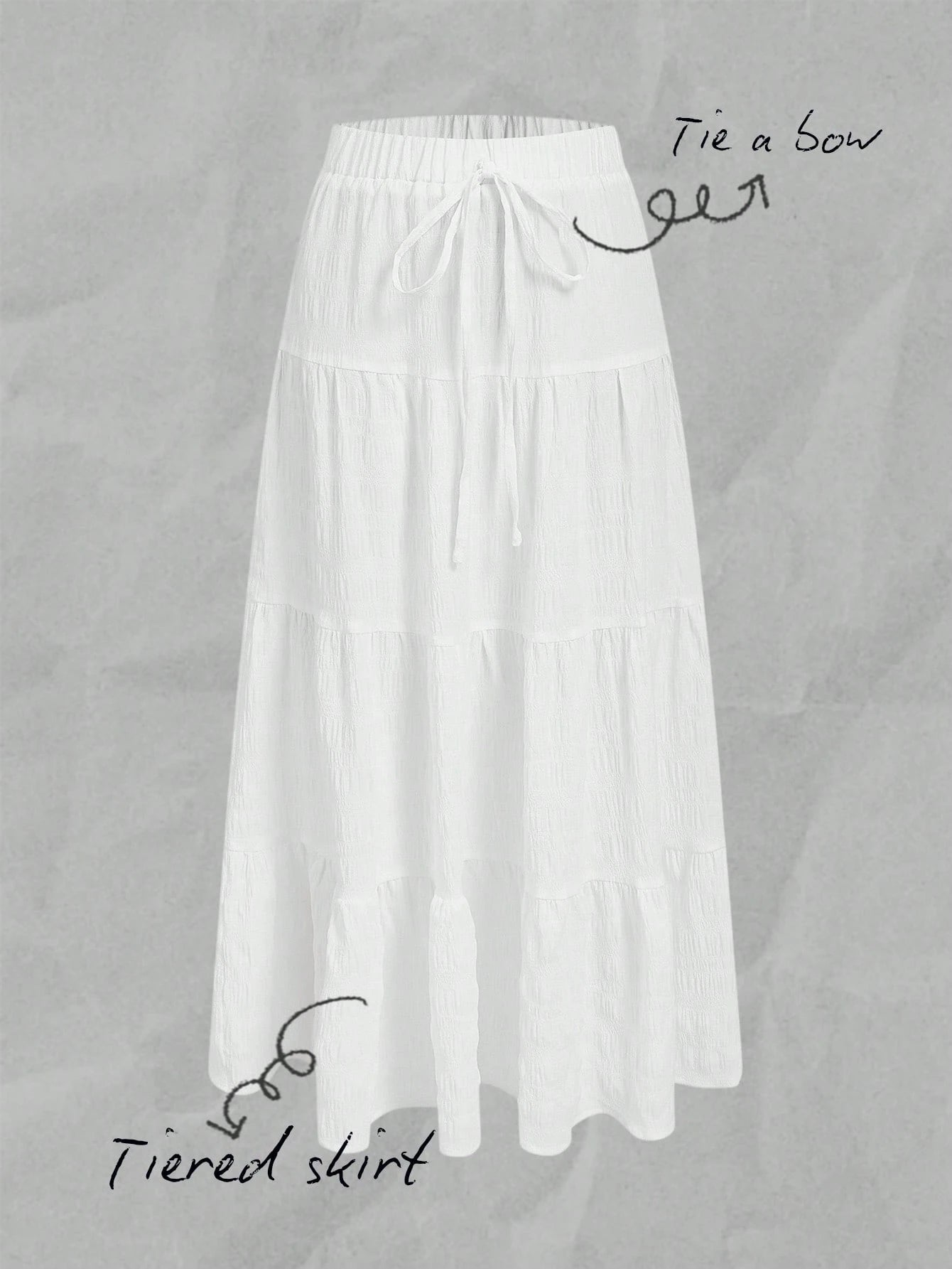 EZwear Women Casual Resort Multi-Layer Cake Style Skirt, Suitable For Summer, Vacation Suitable For Going Out Chic Dress