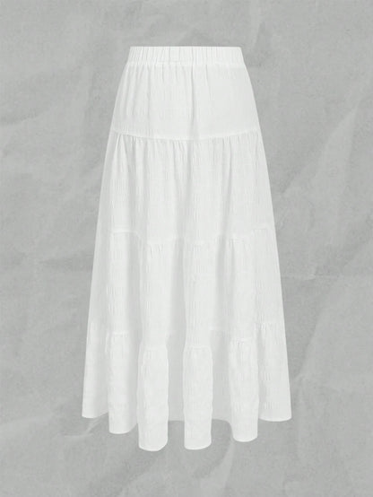 EZwear Women Casual Resort Multi-Layer Cake Style Skirt, Suitable For Summer, Vacation Suitable For Going Out Chic Dress