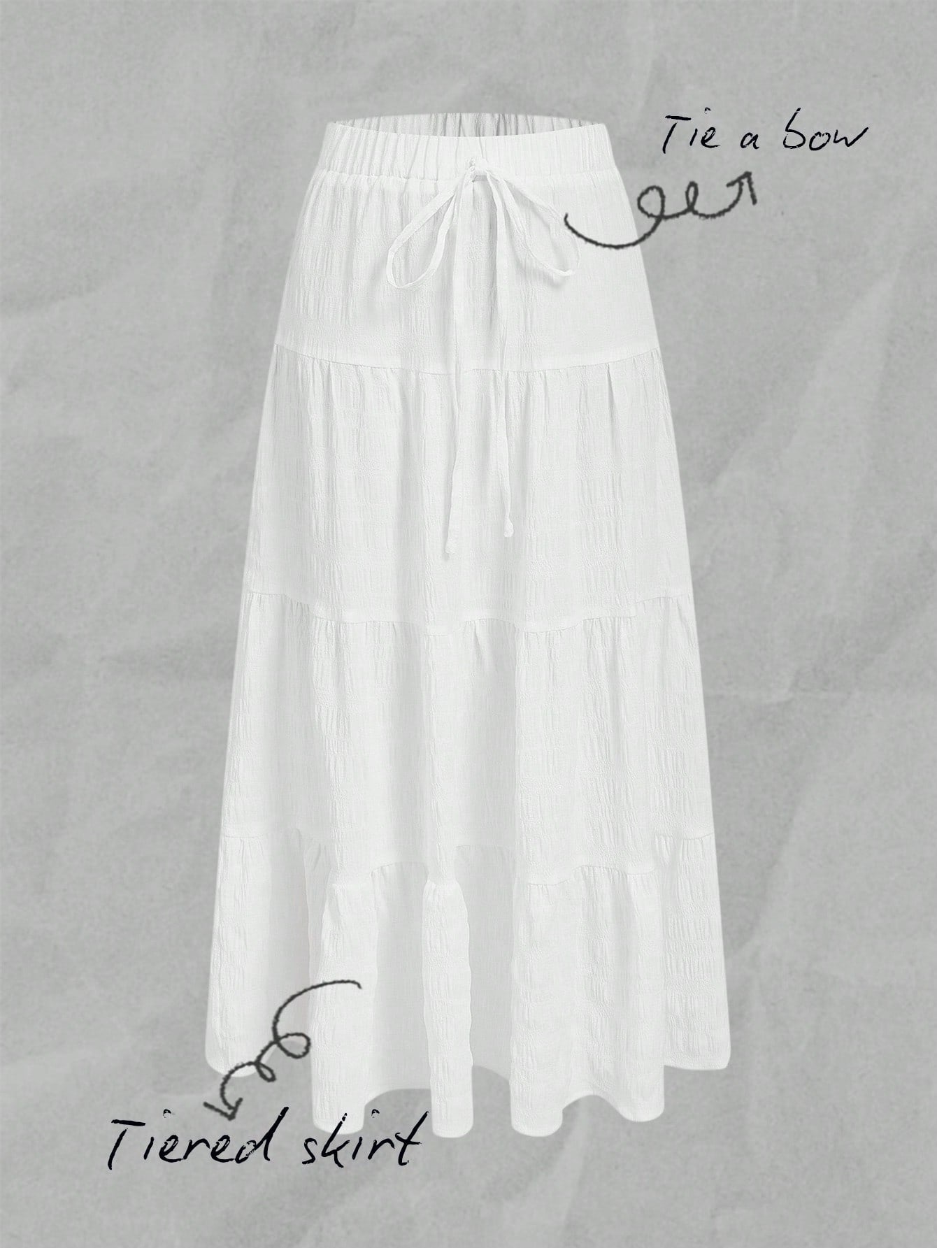 EZwear Women Casual Resort Multi-Layer Cake Style Skirt, Suitable For Summer, Vacation Suitable For Going Out Chic Dress