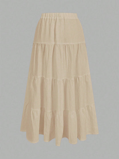 EZwear Women's Casual Vacation Multi-Layer Cake Skirt, Suitable For Summer