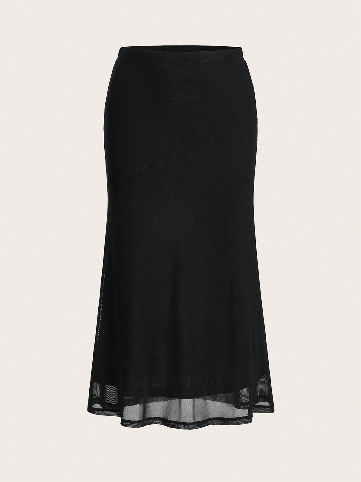 EZwear Women's Valentine's Day Heart Print Fish Tail Black Mesh Skirt