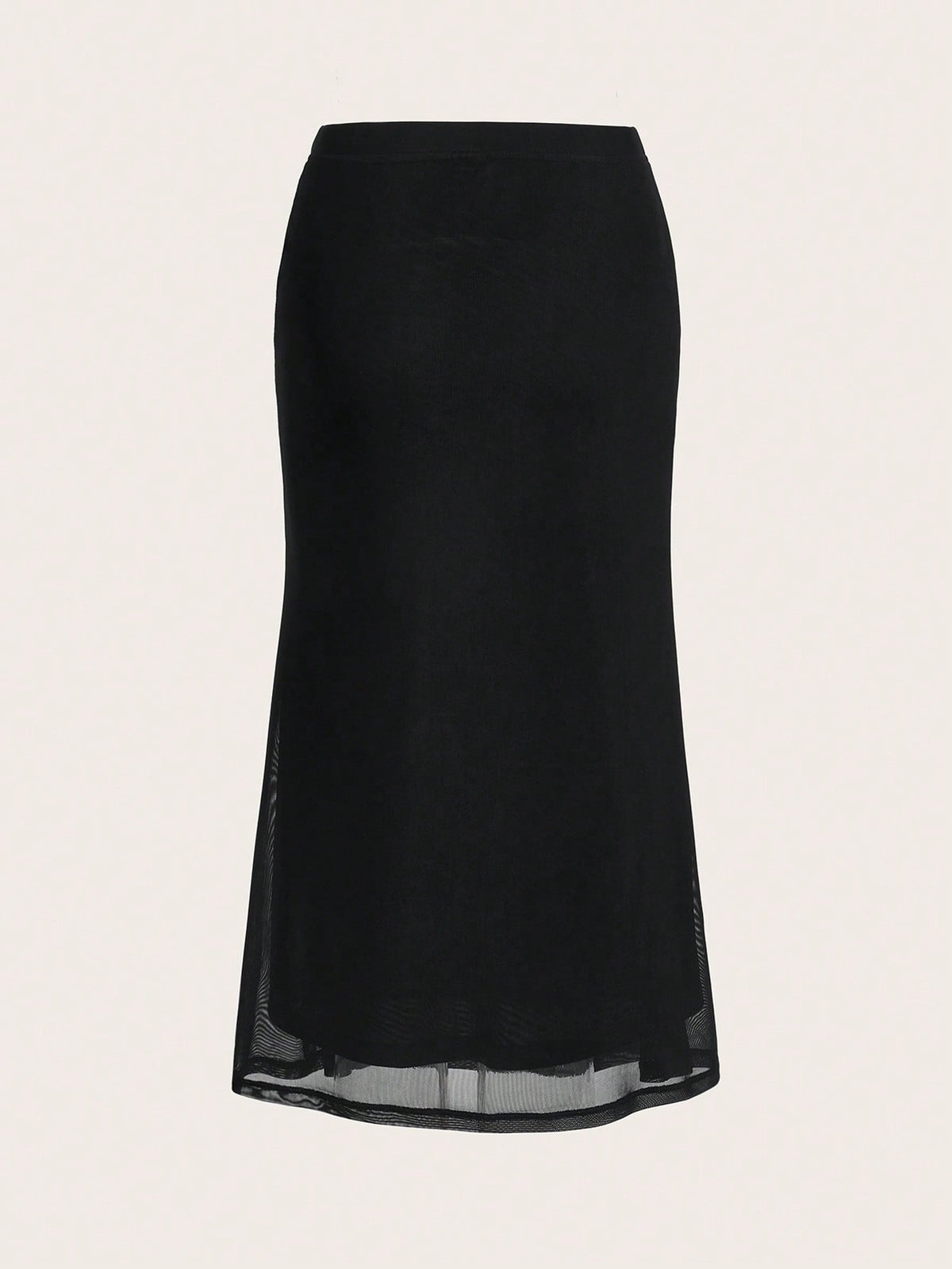 EZwear Women's Valentine's Day Heart Print Fish Tail Black Mesh Skirt