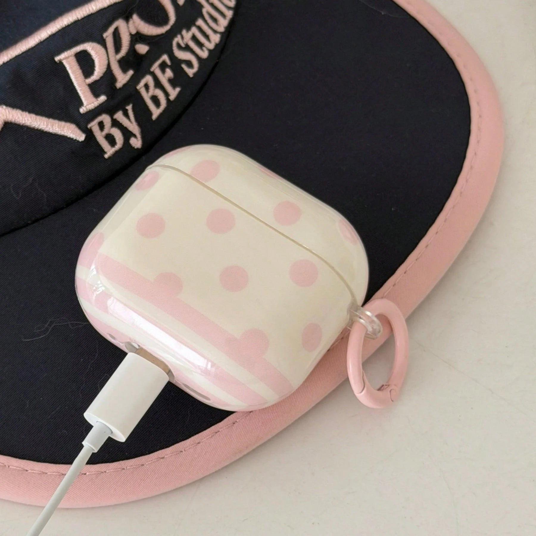 Fashion Creative Polka Dot & Striped Earphone Case Compatible With Airpods 4, Cute Earphone Cover Compatible With Apple 2, 3, New Protective Case With Pendant Compatible With Airpods Pro 3, Korean Sty