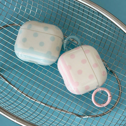 Fashion Creative Polka Dot & Striped Earphone Case Compatible With Airpods 4, Cute Earphone Cover Compatible With Apple 2, 3, New Protective Case With Pendant Compatible With Airpods Pro 3, Korean Sty