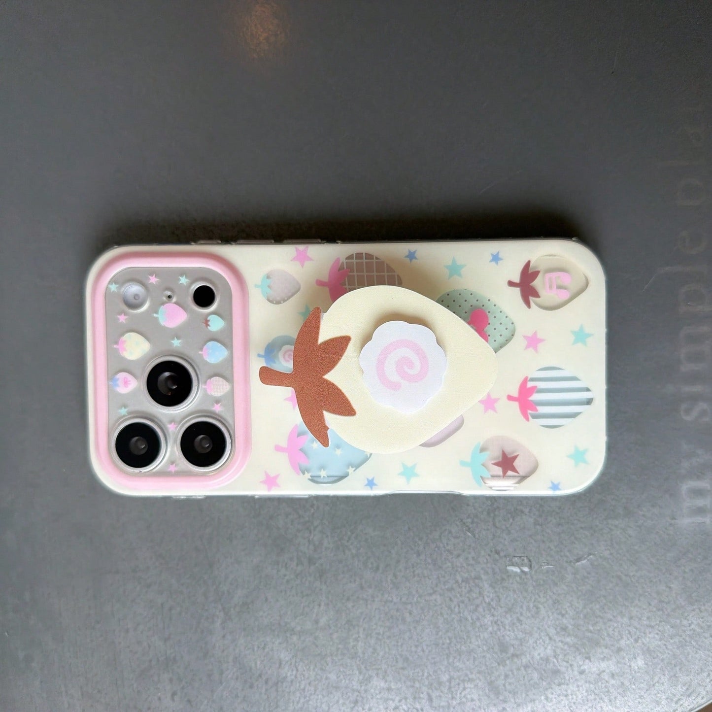 Fashion Creative Sweet Summer Strawberry + Strawberry Stand Phone Case Compatible With Apple For IPhone17ProMax Case/For IPhone16ProMax Case/For IPhone15ProMax Case/14Pro Case/13 IPhonecase/Fashion W