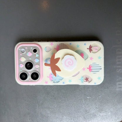 Fashion Creative Sweet Summer Strawberry + Strawberry Stand Phone Case Compatible With Apple For IPhone17ProMax Case/For IPhone16ProMax Case/For IPhone15ProMax Case/14Pro Case/13 IPhonecase/Fashion W