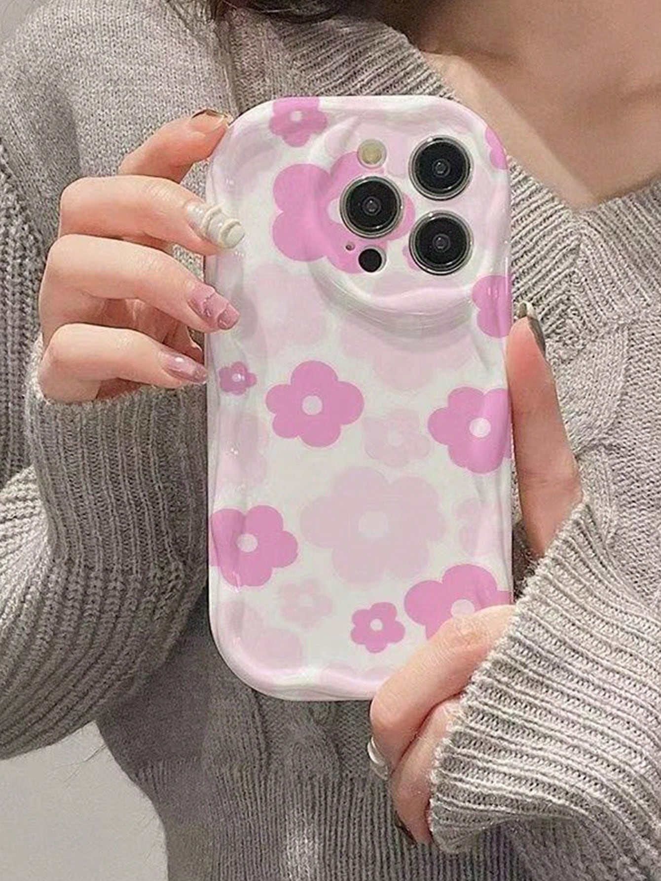 Fashion Floral 17/16/15/14/13/12 Pro Max/11 Full Coverage Anti-Drop Personalized Painted Phone Case Protective Cover