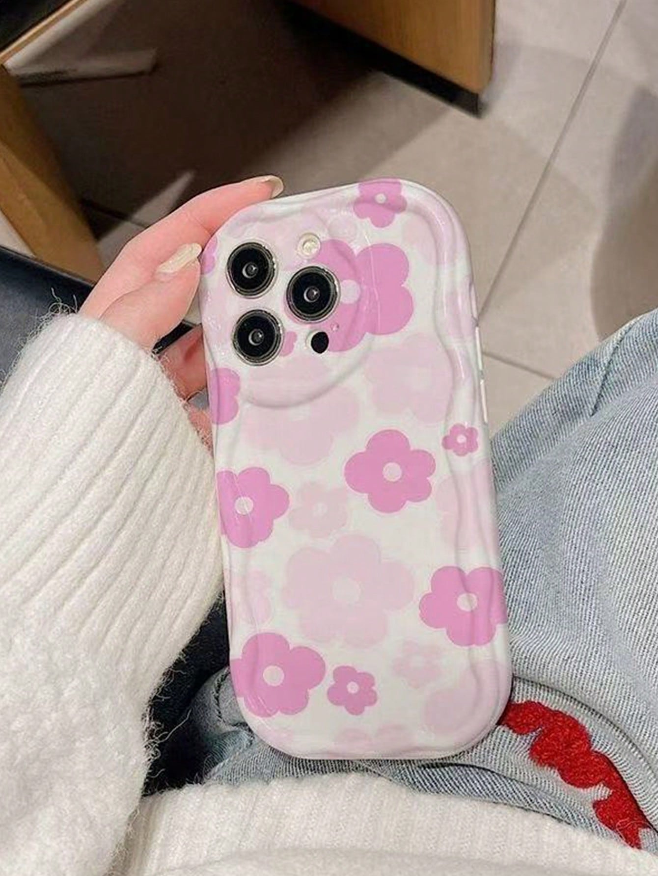 Fashion Floral 17/16/15/14/13/12 Pro Max/11 Full Coverage Anti-Drop Personalized Painted Phone Case Protective Cover