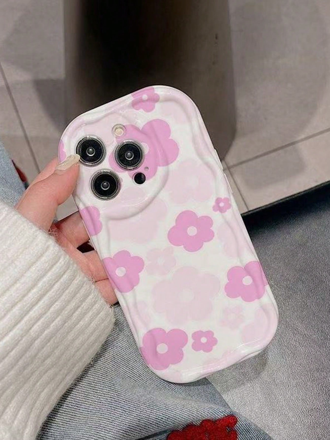 Fashion Floral 17/16/15/14/13/12 Pro Max/11 Full Coverage Anti-Drop Personalized Painted Phone Case Protective Cover