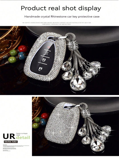 Fashion Luxury Sparkling Rhinestone Key Fob Cover With Keychain Lanyard For Chevrolet For Chevy For Malibu For Equinox For Traverse For Camaro For Cruze For Blazer 4 5 Buttons Smart Key