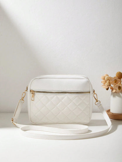 Fashion Minimalist Rhombus Pattern Multi-Pocket Quilted Butterfly Shoulder Bag, Suitable For Commuting, Shopping, Travel, Casual, Sports, Mini Crossbody Bag, Coin Purse, Collegiate Style Backpack, Bus
