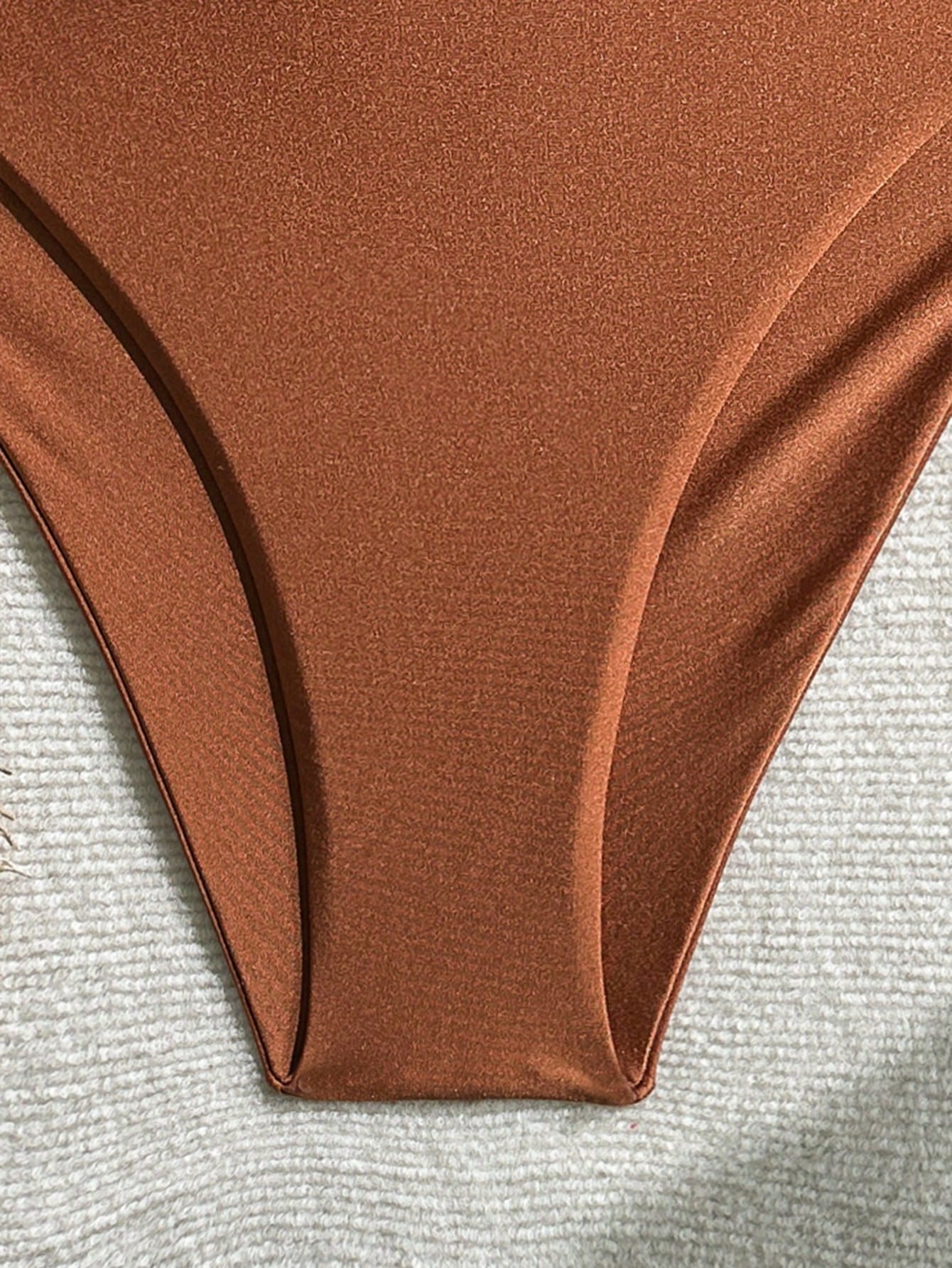 Fashion Plus Size Bandeau Bikini Set, Twist Detail, High Cut Bottoms, Mid-Stretch Fabric, Casual Swimwear For Women Vacation