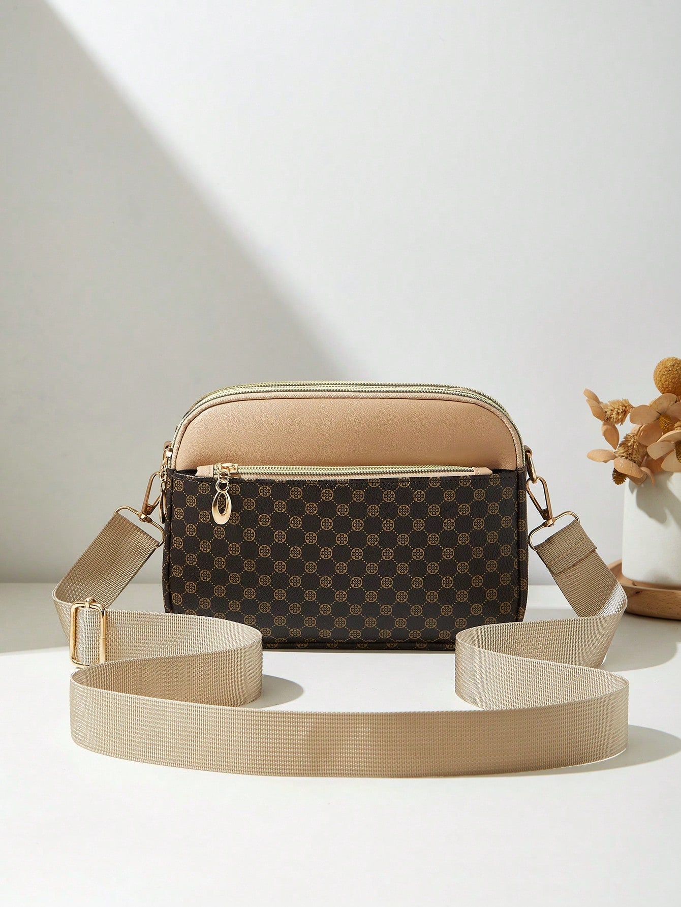 Fashion Printed Multi-Layer Crossbody Shoulder Bag, Women's