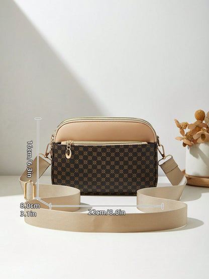 Fashion Printed Multi-Layer Crossbody Shoulder Bag, Women's
