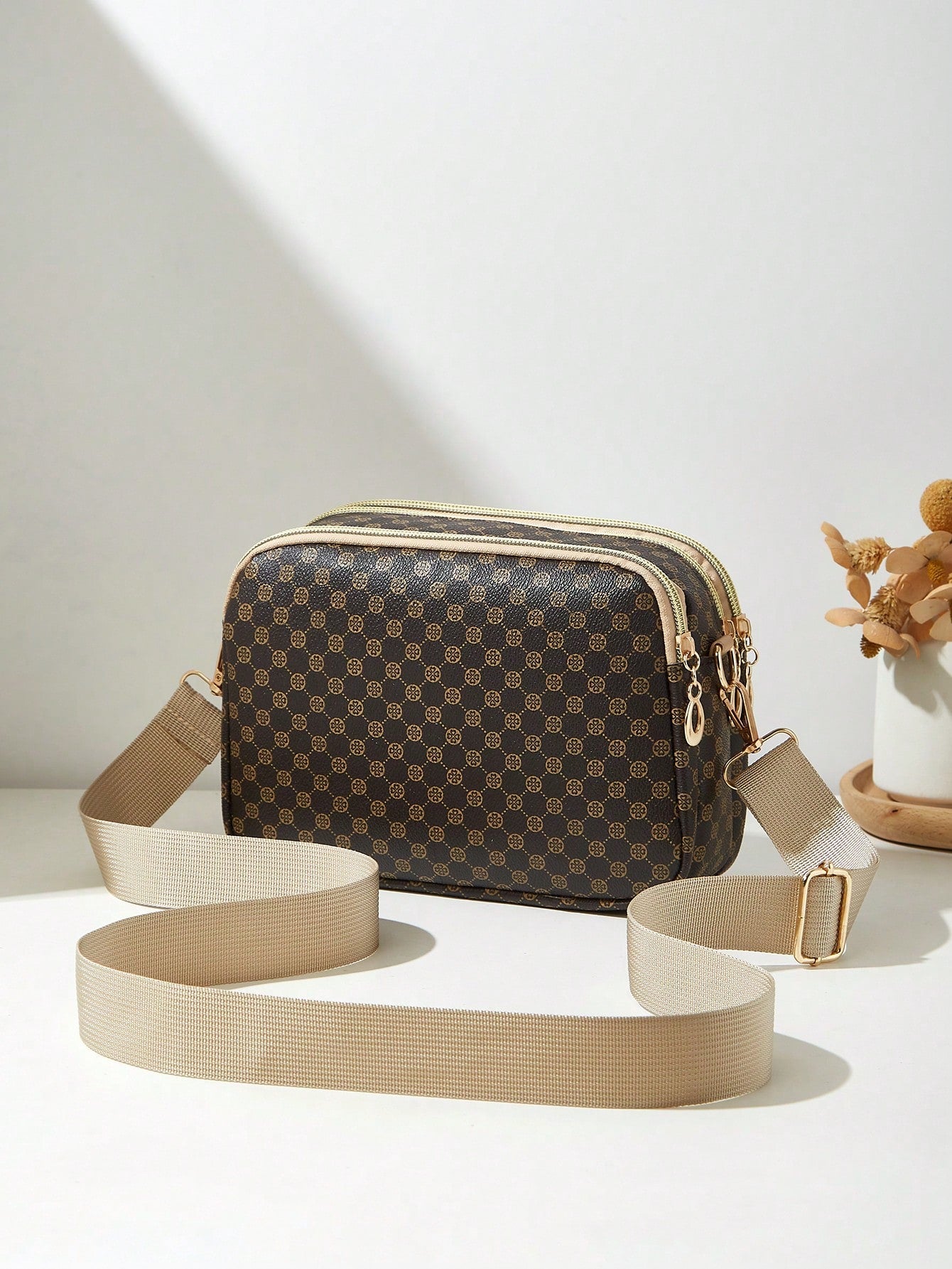 Fashion Printed Multi-Layer Crossbody Shoulder Bag, Women's
