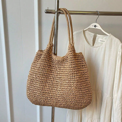 Fashion Straw Bag Large Capacity Beach Bag Summer Fashion Women's Bag Tote Shoulder Bag, Beach Bag, Summer