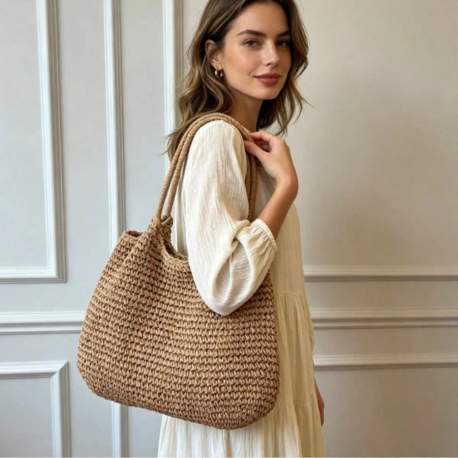 Fashion Straw Bag Large Capacity Beach Bag Summer Fashion Women's Bag Tote Shoulder Bag, Beach Bag, Summer