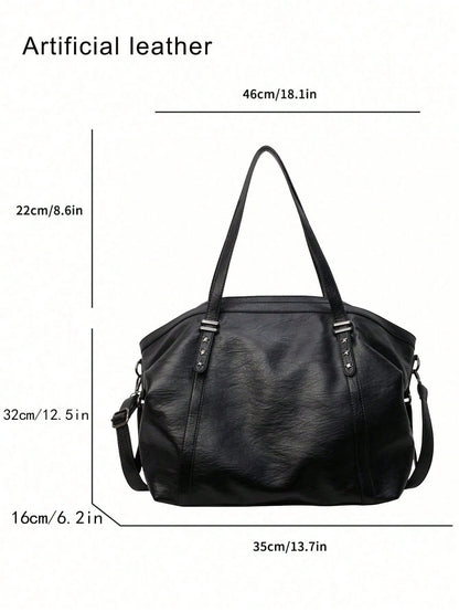 Fashionable Artificial Leather Leather Large Capacity Shoulder Crossbody Bag,Casual Style Handbag Suitable For Outings, Dates Shopping Work Commuting