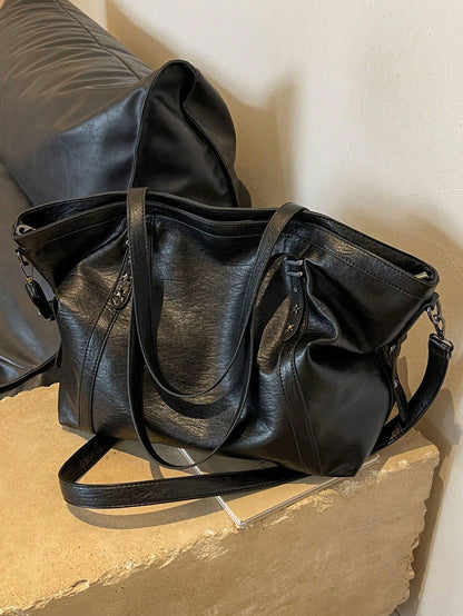 Fashionable Artificial Leather Leather Large Capacity Shoulder Crossbody Bag,Casual Style Handbag Suitable For Outings, Dates Shopping Work Commuting