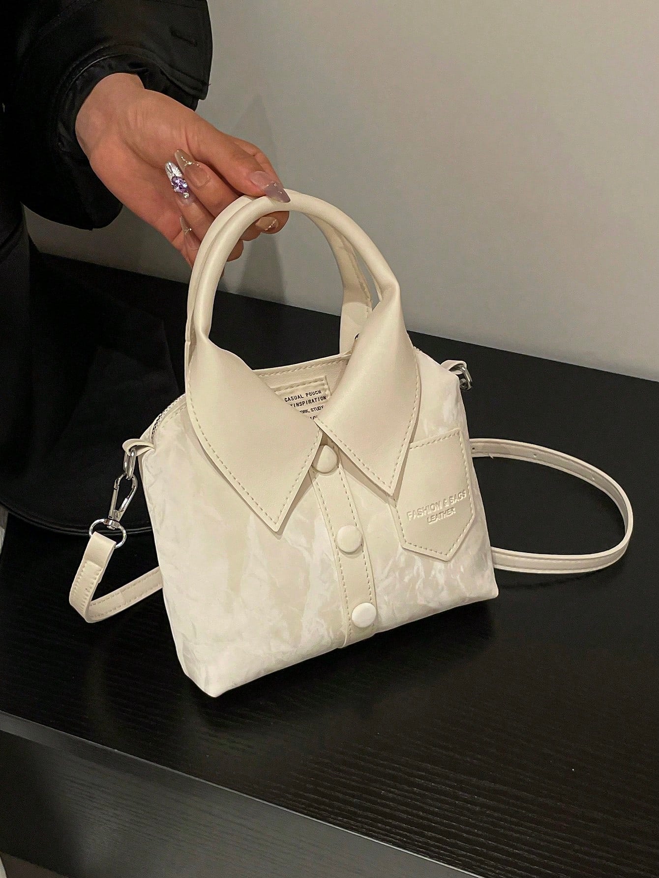 Fashionable Commuter Minimalist Small Bag For Women, Solid Color Premium Texture Crossbody Shoulder Handbag