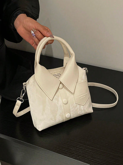 Fashionable Commuter Minimalist Small Bag For Women, Solid Color Premium Texture Crossbody Shoulder Handbag