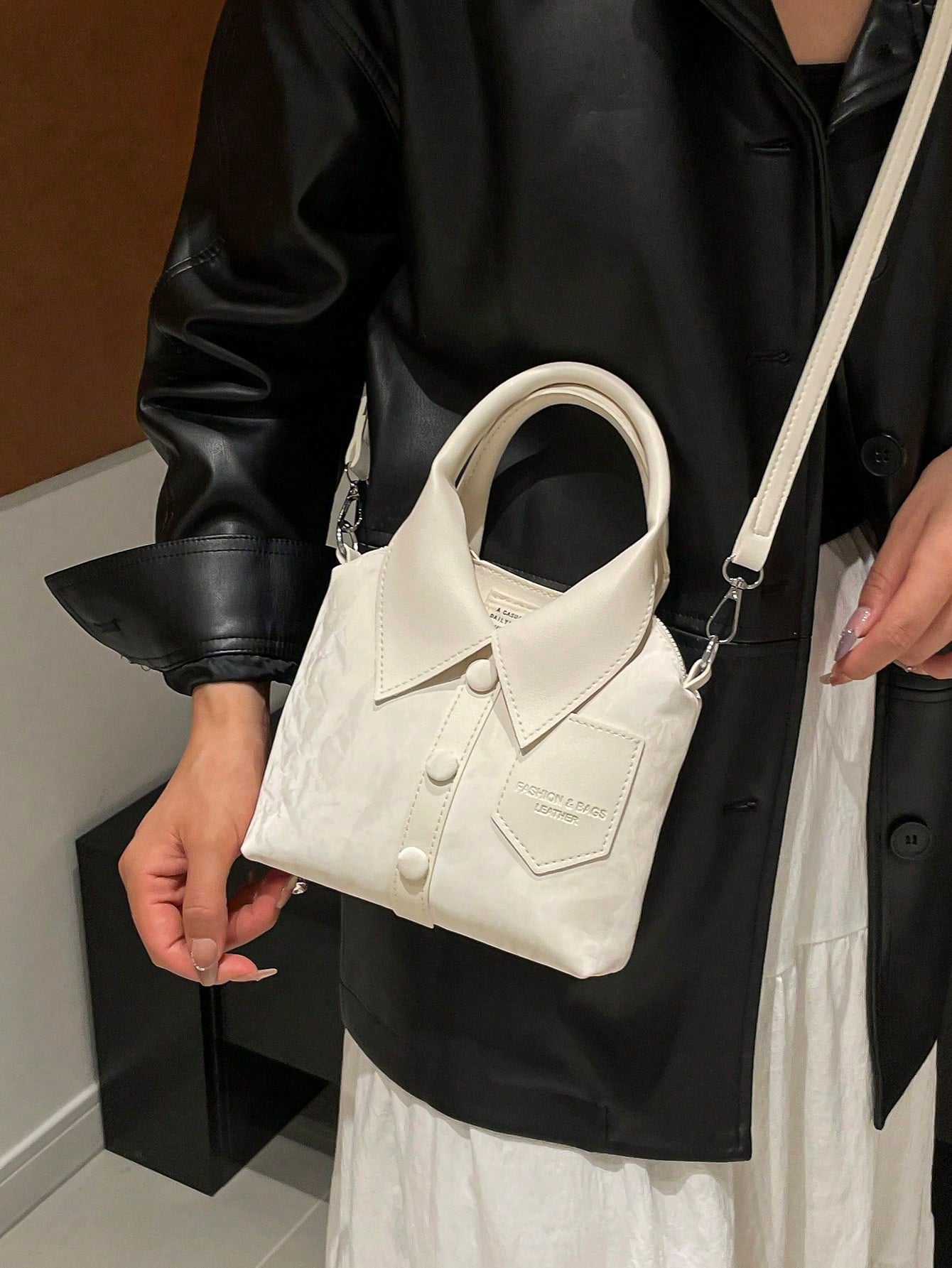 Fashionable Commuter Minimalist Small Bag For Women, Solid Color Premium Texture Crossbody Shoulder Handbag