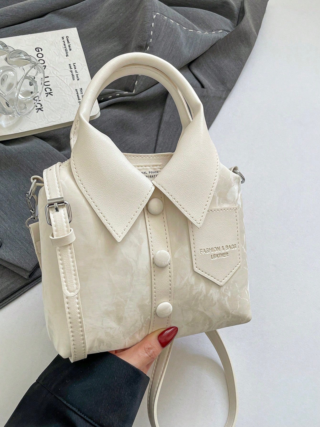 Fashionable Commuter Minimalist Small Bag For Women, Solid Color Premium Texture Crossbody Shoulder Handbag