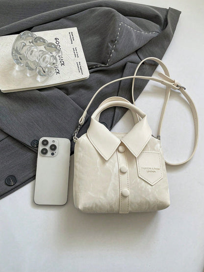 Fashionable Commuter Minimalist Small Bag For Women, Solid Color Premium Texture Crossbody Shoulder Handbag