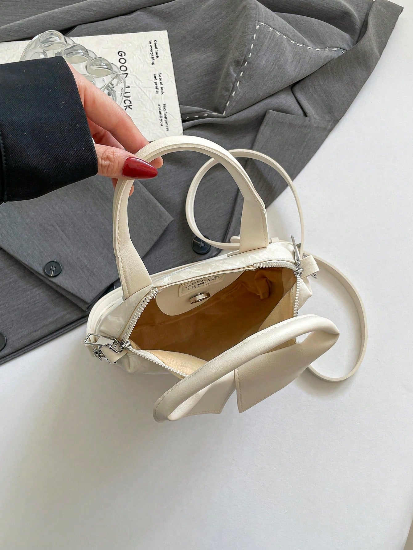 Fashionable Commuter Minimalist Small Bag For Women, Solid Color Premium Texture Crossbody Shoulder Handbag