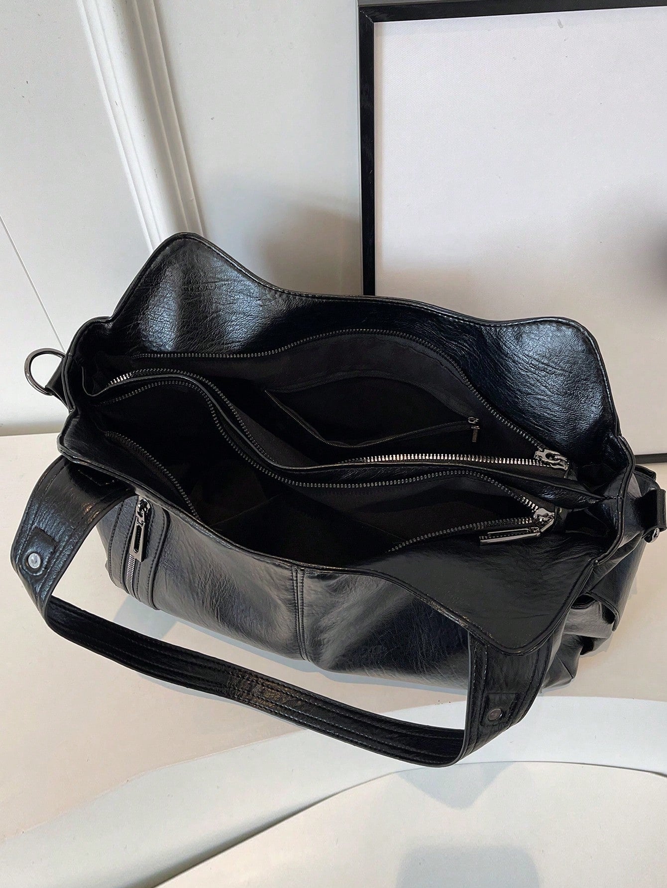 Fashionable Faux Leather Large Capacity Tote Bag, Commuter Shoulder Crossbody Women's Bag, Suitable For Outings, Shopping, Travel