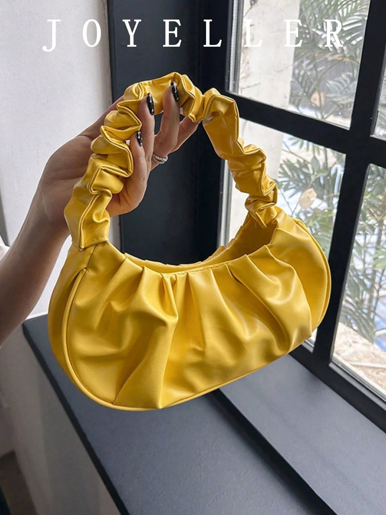 Fashionable High Cost-Effective Cloud Pleated Small Bag, Solid Color Shoulder Underarm Bag, Versatile Solid Color Handbag For Women, Yellow