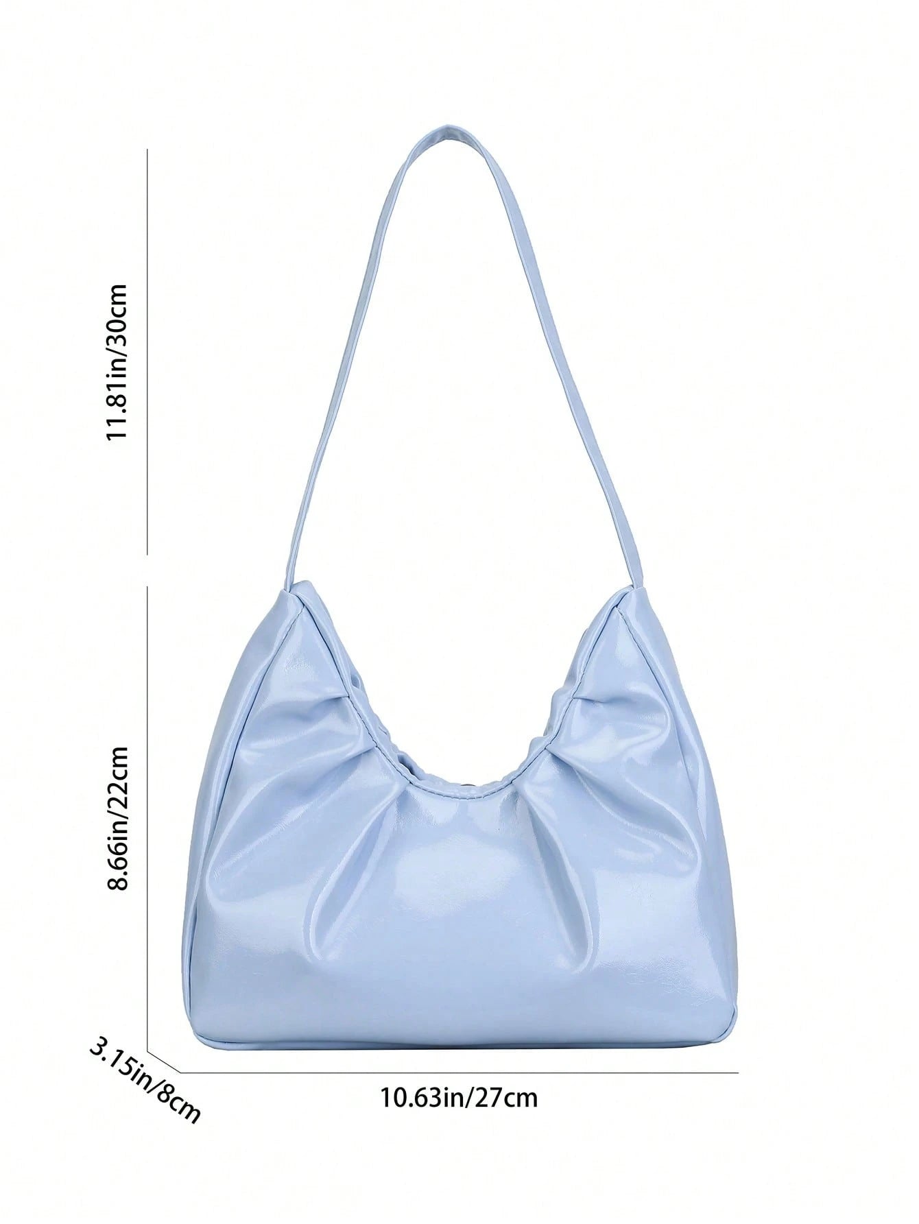 Fashionable Shoulder Bag, Spring/Autumn New Arrival, Solid Color Pleated Fresh Handbag, Underarm Bag With Texture