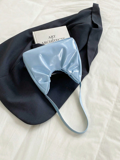 Fashionable Shoulder Bag, Spring/Autumn New Arrival, Solid Color Pleated Fresh Handbag, Underarm Bag With Texture