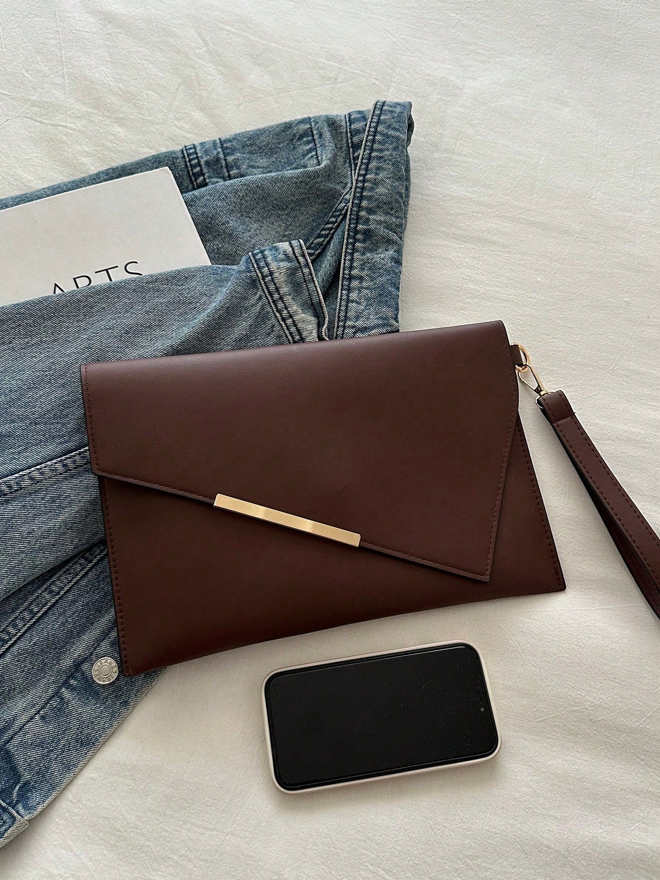 Fashionable Solid Color PU Leather Envelope Clutch, Suitable For Banquets, Parties, Street Style, Versatile, Fashionable Clutch Bags For Woman, Wedding