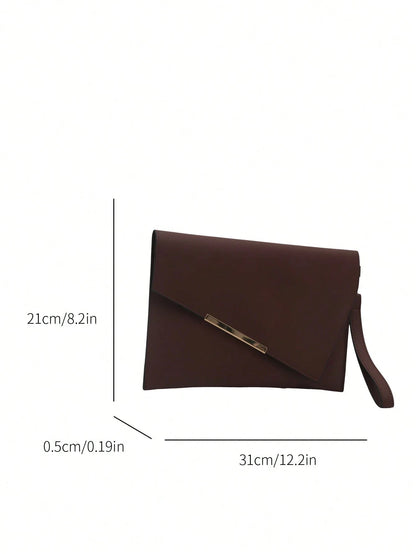 Fashionable Solid Color PU Leather Envelope Clutch, Suitable For Banquets, Parties, Street Style, Versatile, Fashionable Clutch Bags For Woman, Wedding