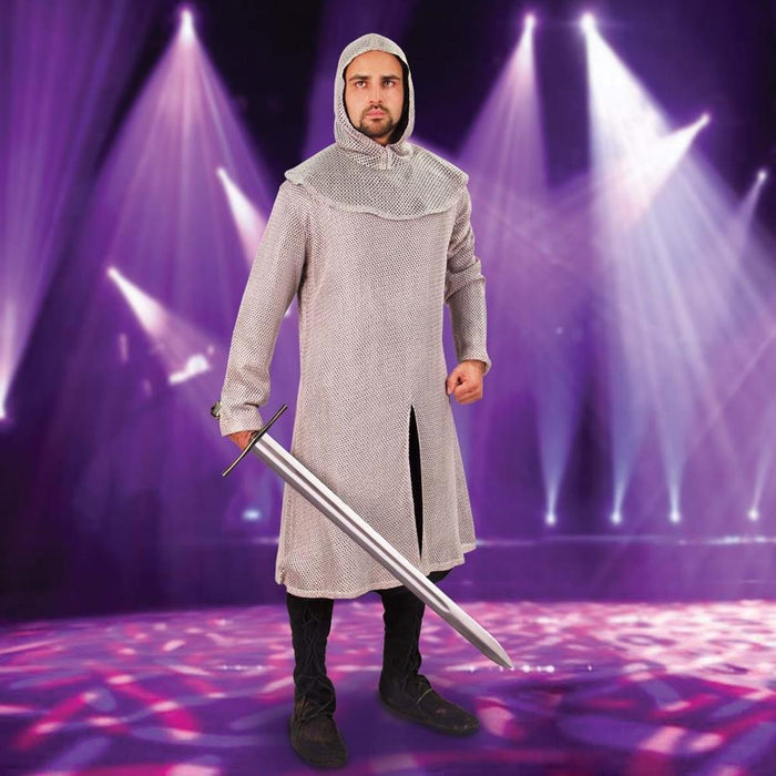 Faux Mail Tunic and Coif Ensemble in Silver & Gold