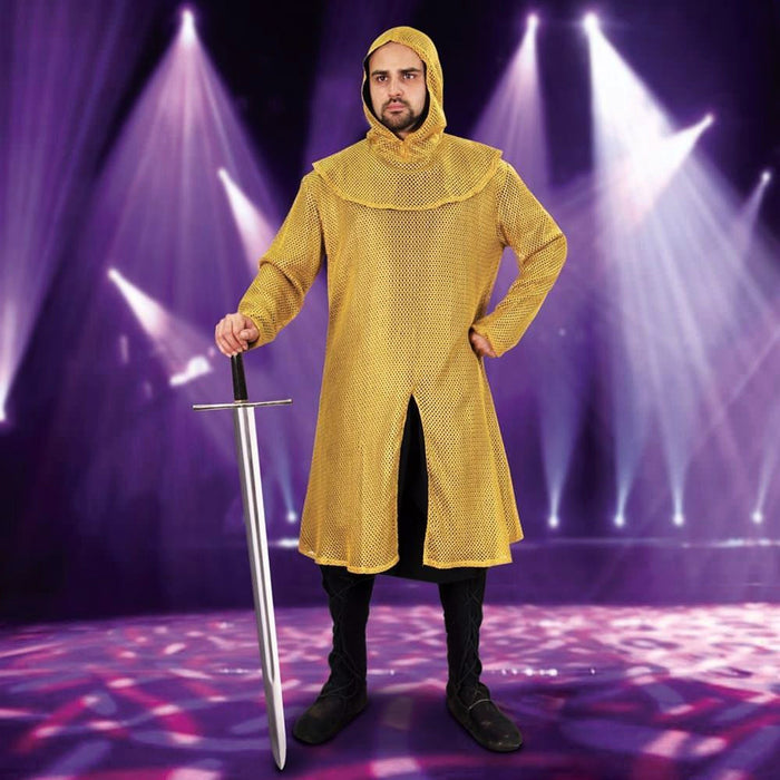 Faux Mail Tunic and Coif Ensemble in Gold