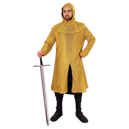 Faux Mail Tunic and Coif Ensemble - Gold