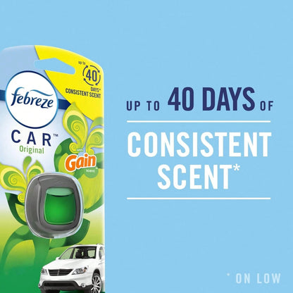 Febreze AUTO Air Freshener, Odor-Fighting Automotive Vent Clip, Scented Car Accessories, Long Lasting For Strong Odors, New Car Scent, 2 Count