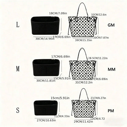 Felt Lined Bag Organizer, Multi-Pocket Makeup Bag, Handbag Inner Pouch Portable Bag