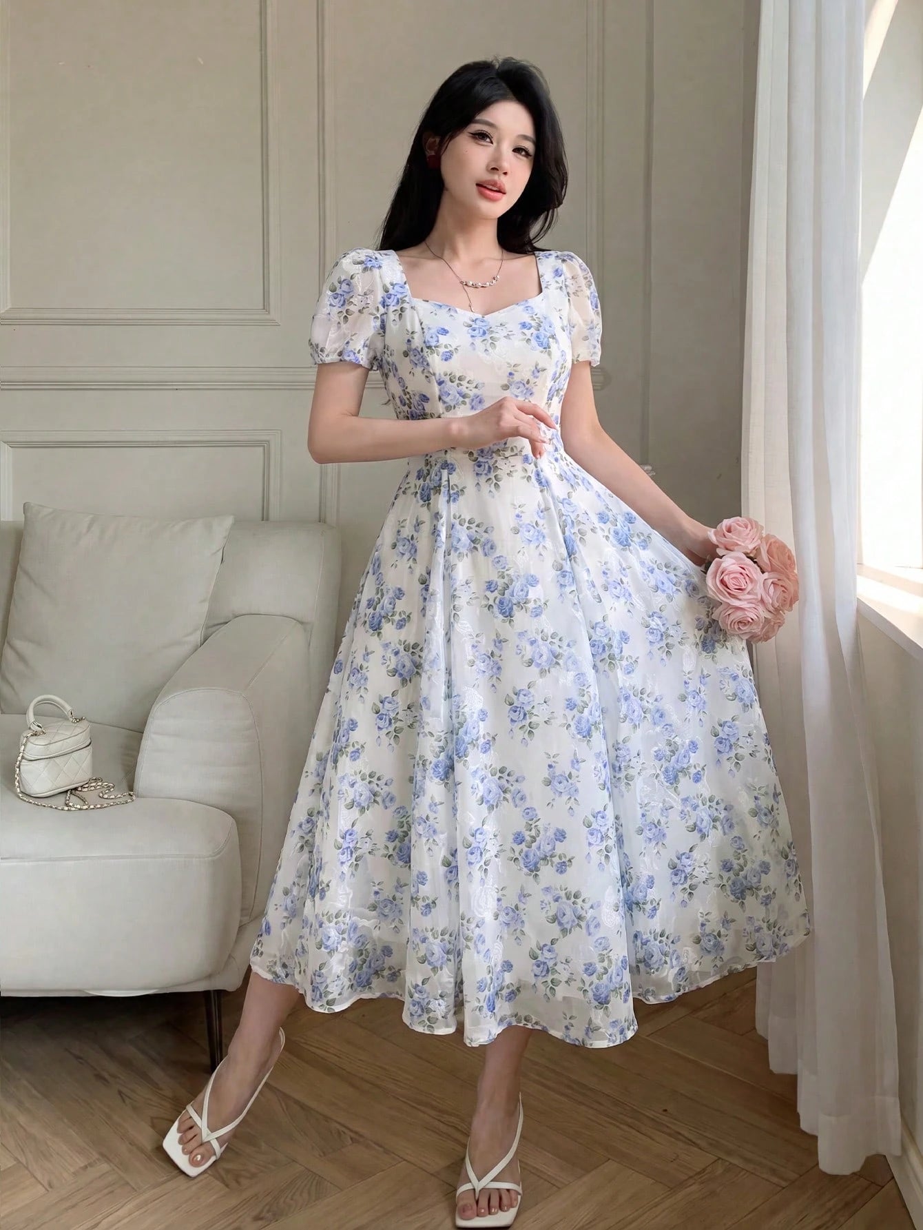 Feyla Women's Floral Print Casual Party & Travel Short Dress