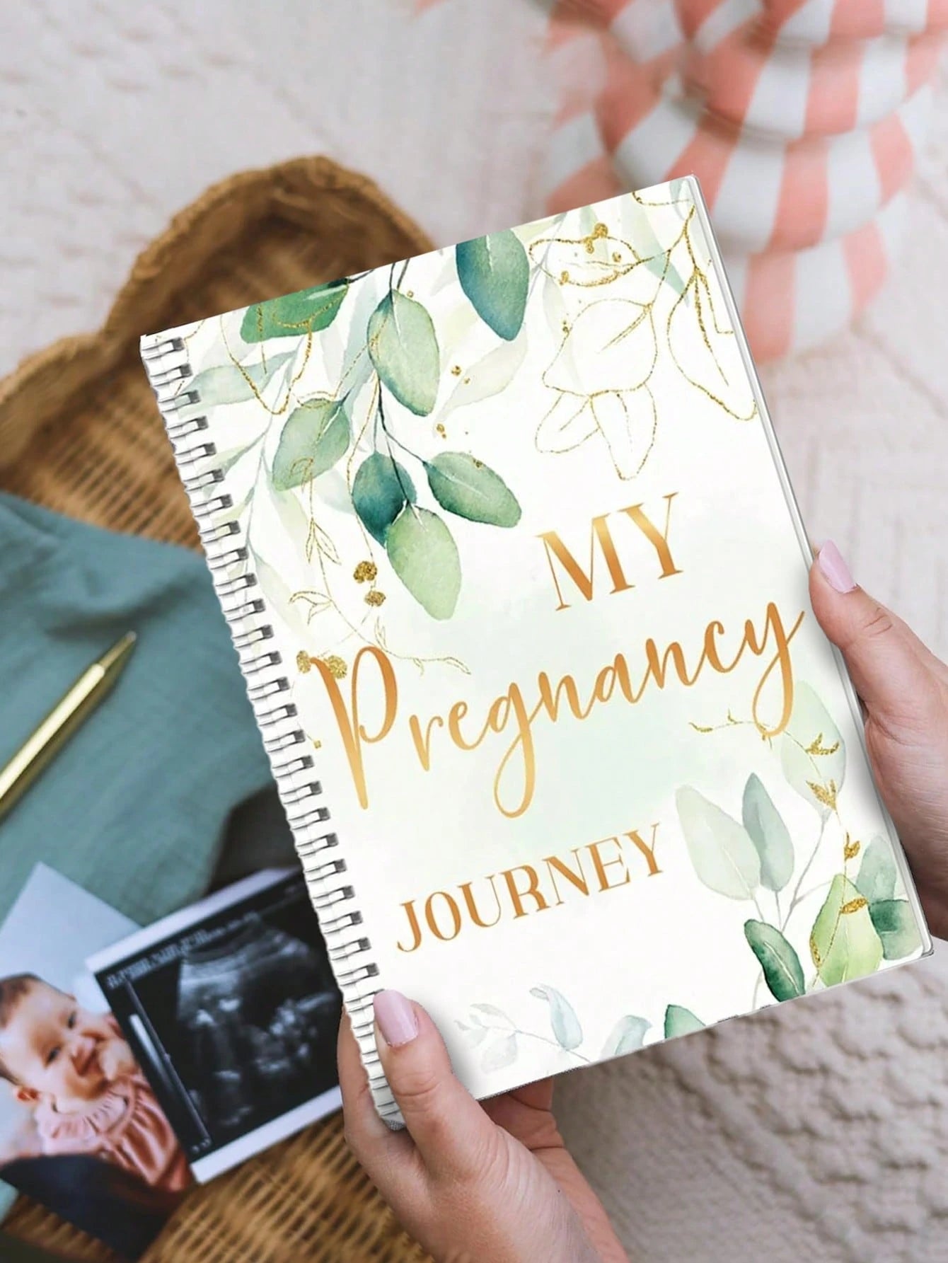 First-Time Mom's Pregnancy Journal- Pregnancy Book & Planner- Pregnancy Essentials- Includes Calendar, Stickers, And Keepsake Pockets- Best Baby Shower, Gender Reveal, Birthday Girl, Baby Stuff, B