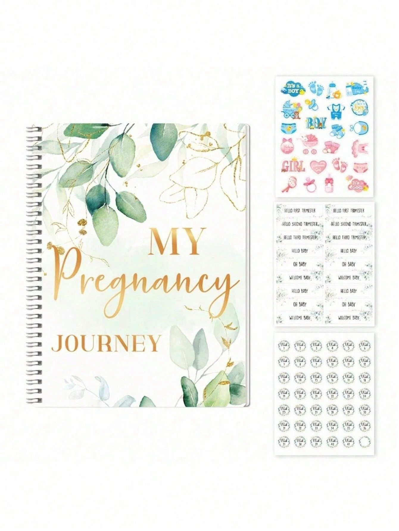 First-Time Mom's Pregnancy Journal- Pregnancy Book & Planner- Pregnancy Essentials- Includes Calendar, Stickers, And Keepsake Pockets- Best Baby Shower, Gender Reveal, Birthday Girl, Baby Stuff, B